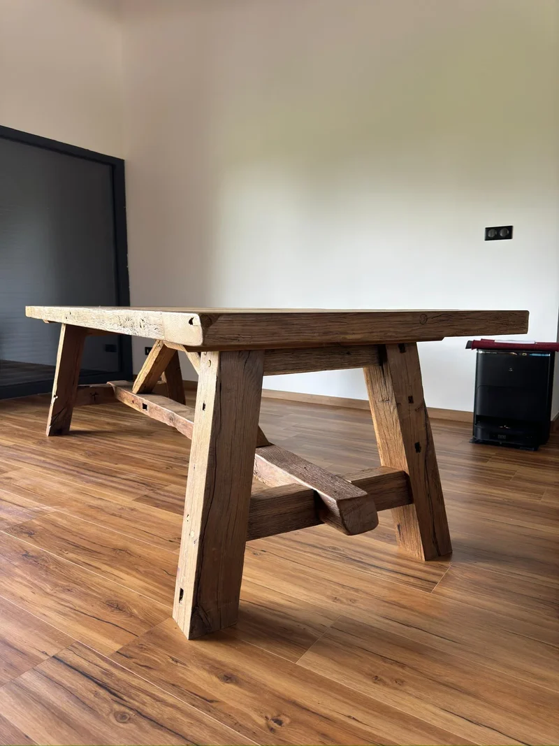 Table de Ferme en Vieux Chêne Massif Centenaire - Sur Mesure