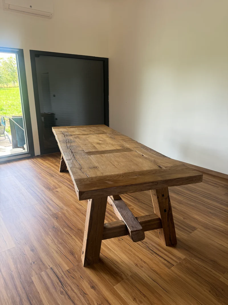 Table de Ferme en Vieux Chêne Massif Centenaire - Sur Mesure