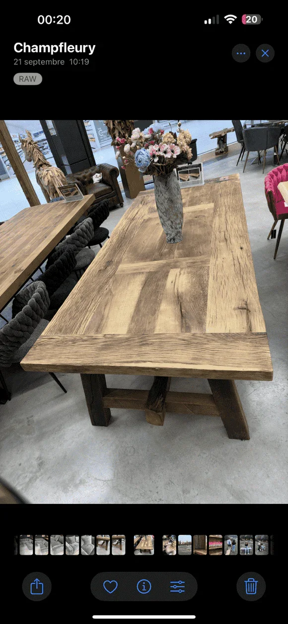 Table de Ferme en Vieux Chêne Massif Centenaire - Sur Mesure