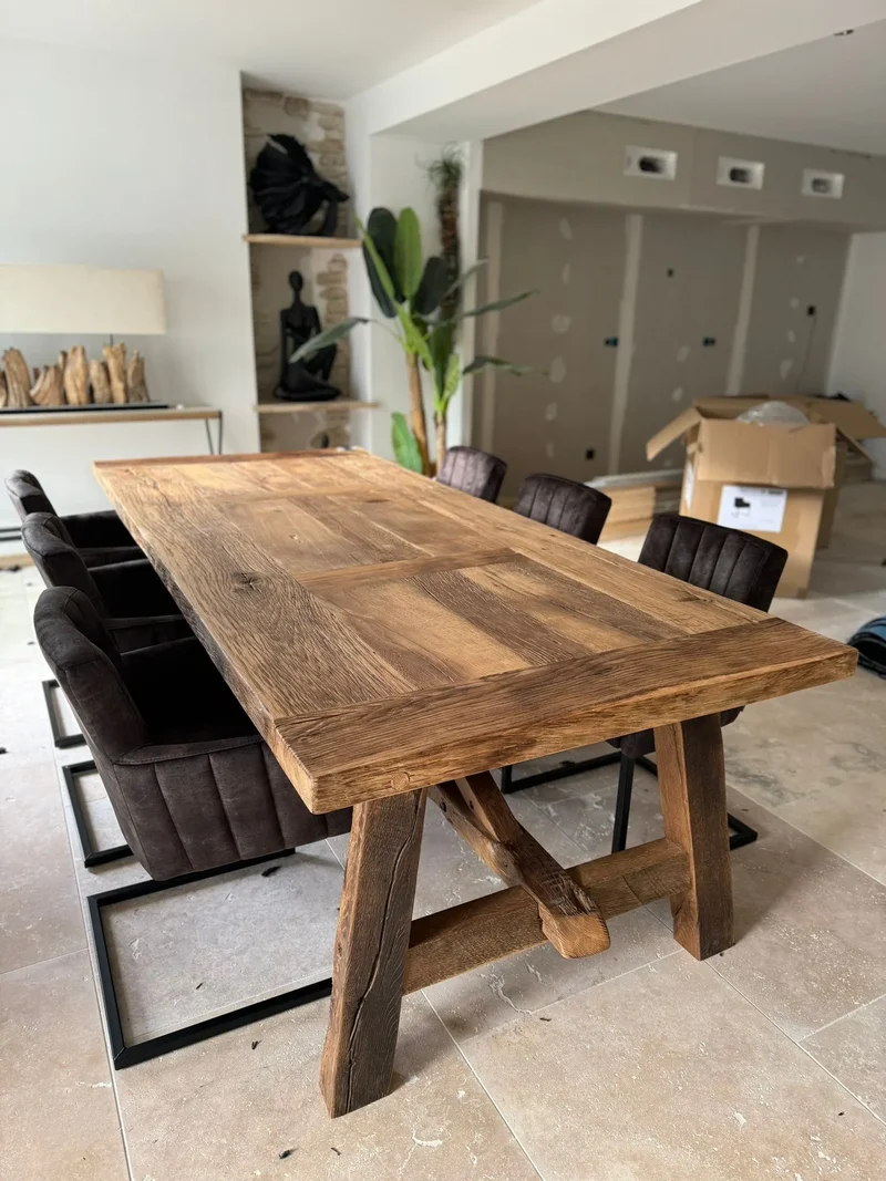 Table de Ferme en Vieux Chêne Massif Centenaire - Sur Mesure