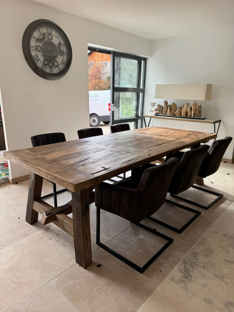 Table de Ferme en Vieux Chêne Massif Centenaire - Sur Mesure