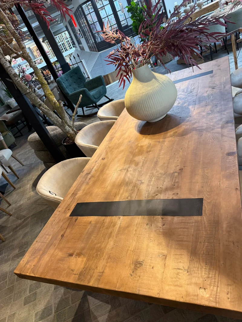 Table à Manger de 2m40 en Bois Massif avec Pieds U Apparents