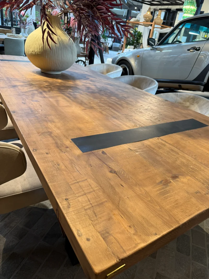 Table à Manger de 2m40 en Bois Massif avec Pieds U Apparents