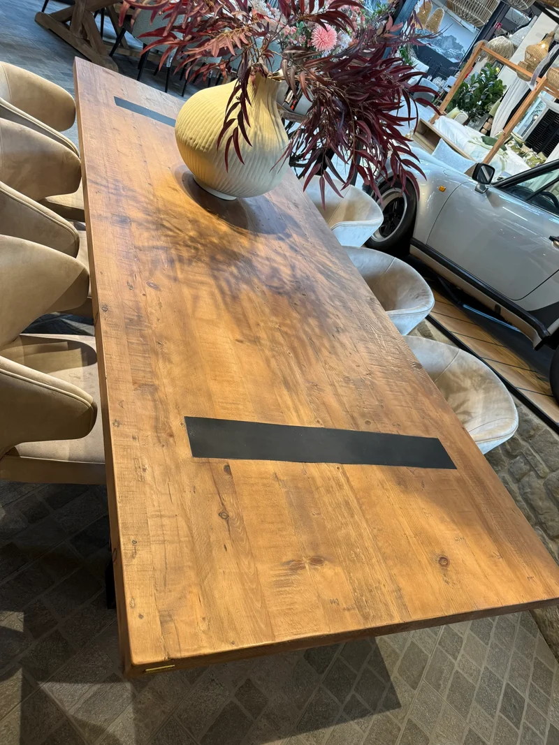 Table à Manger de 2m40 en Bois Massif avec Pieds U Apparents