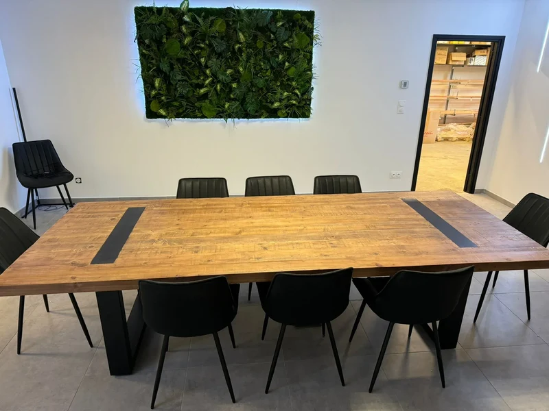 Table à Manger de 2m40 en Bois Massif avec Pieds U Apparents