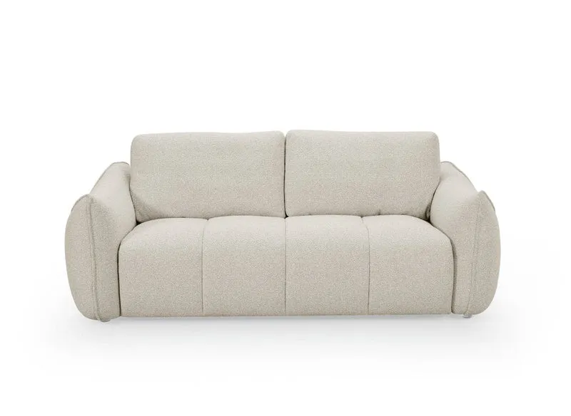 Canapé 3 places beige EZRA + Lot de 2 tables basses DORINE