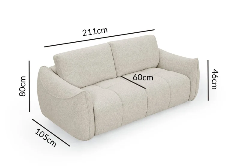 Canapé 3 places beige EZRA + Lot de 2 tables basses DORINE