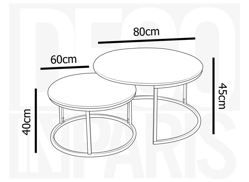 Canapé 3 places beige EZRA + Lot de 2 tables basses DORINE