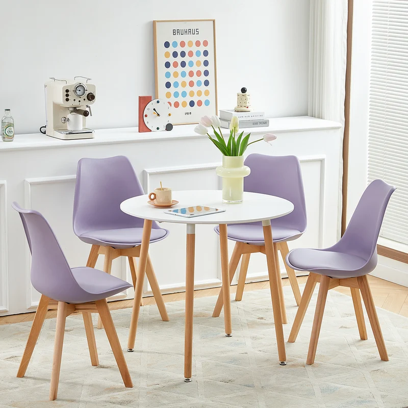 Chaise de Salle à Manger TULIP PP - Vert Mat/Gris Violet/Vert Crème Glacée - Chaise de Bureau Rembourrée en PU
