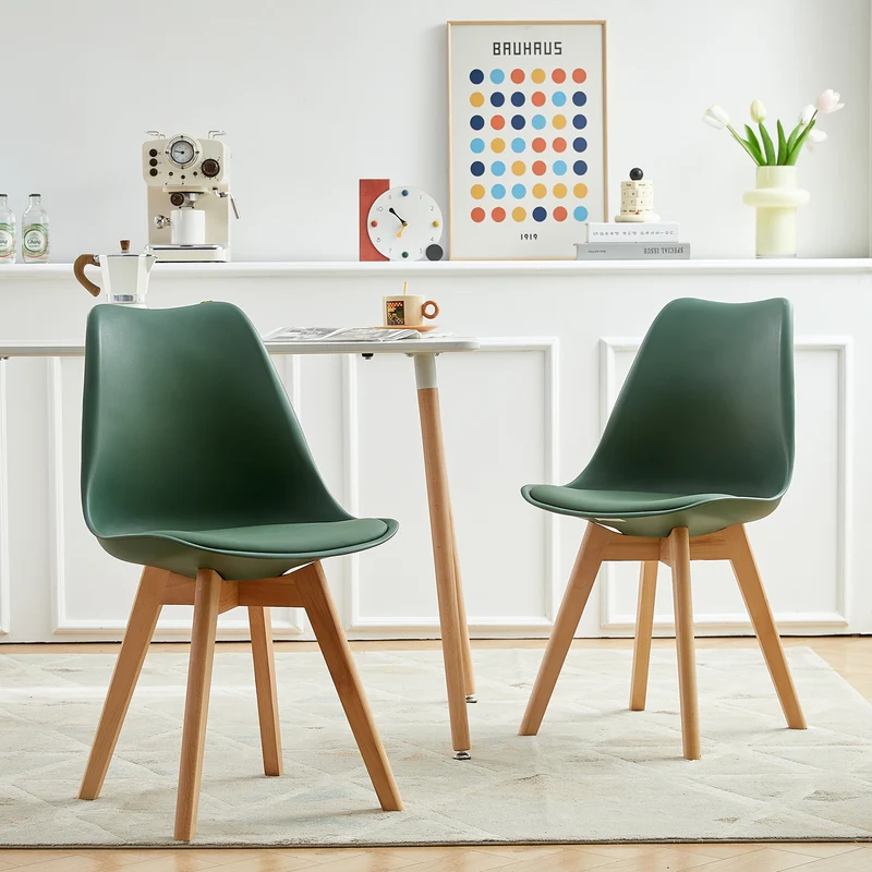 Chaise de Salle à Manger TULIP PP - Vert Mat/Gris Violet/Vert Crème Glacée - Chaise de Bureau Rembourrée en PU