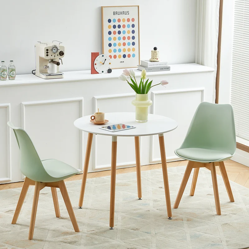 Chaise de Salle à Manger TULIP PP - Vert Mat/Gris Violet/Vert Crème Glacée - Chaise de Bureau Rembourrée en PU
