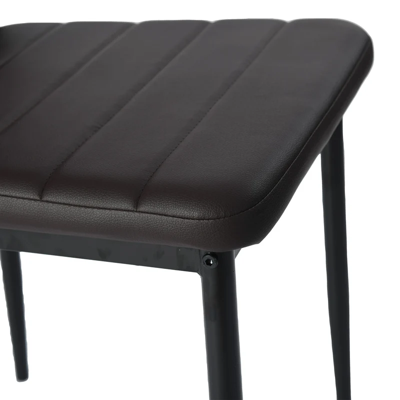 Chaises de Salle à Manger Multicolores en PVC - Pieds Noir Mat, 41,5x52x98CM, Lot de 4