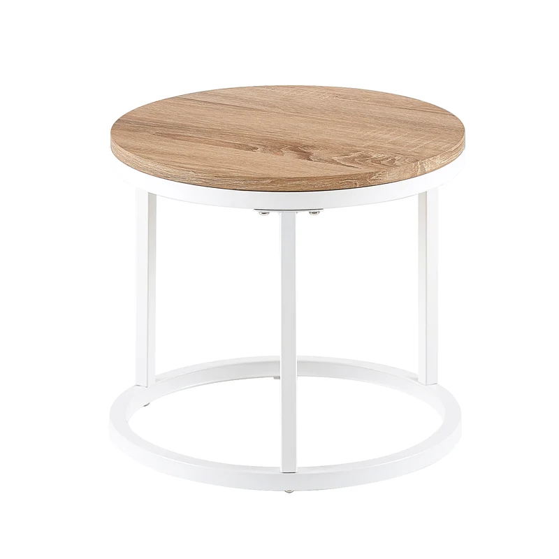 VERONA Table Basse Ensemble de 2, Design Minimaliste Peint, Rond, Diamètre 50*45CM/40*35CM