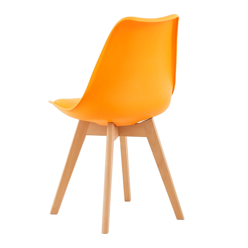 2 Pièces Chaise de Salle à Manger en Bois de Frêne avec Coussin en Cuir PU-TULIP
