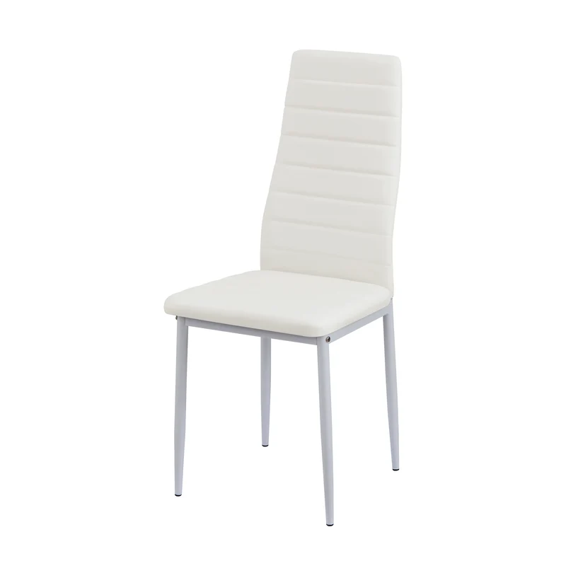 ANN Chaises de Salle à Manger en PVC Chaise de Cuisine Moderne Chaise Rembourrée Confortable - Noir/Blanc/Gris Foncé