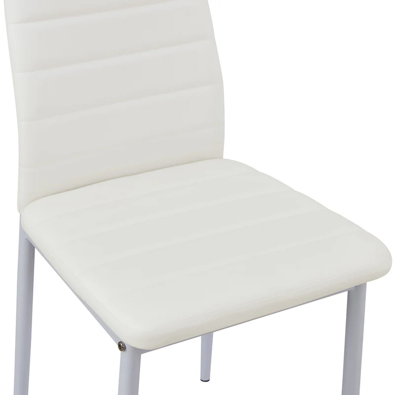 ANN Chaises de Salle à Manger en PVC Chaise de Cuisine Moderne Chaise Rembourrée Confortable - Noir/Blanc/Gris Foncé