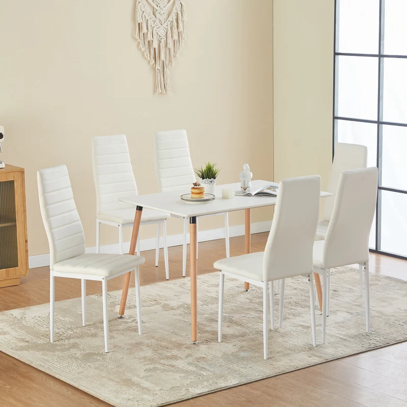 ANN Chaises de Salle à Manger en PVC Chaise de Cuisine Moderne Chaise Rembourrée Confortable - Noir/Blanc/Gris Foncé