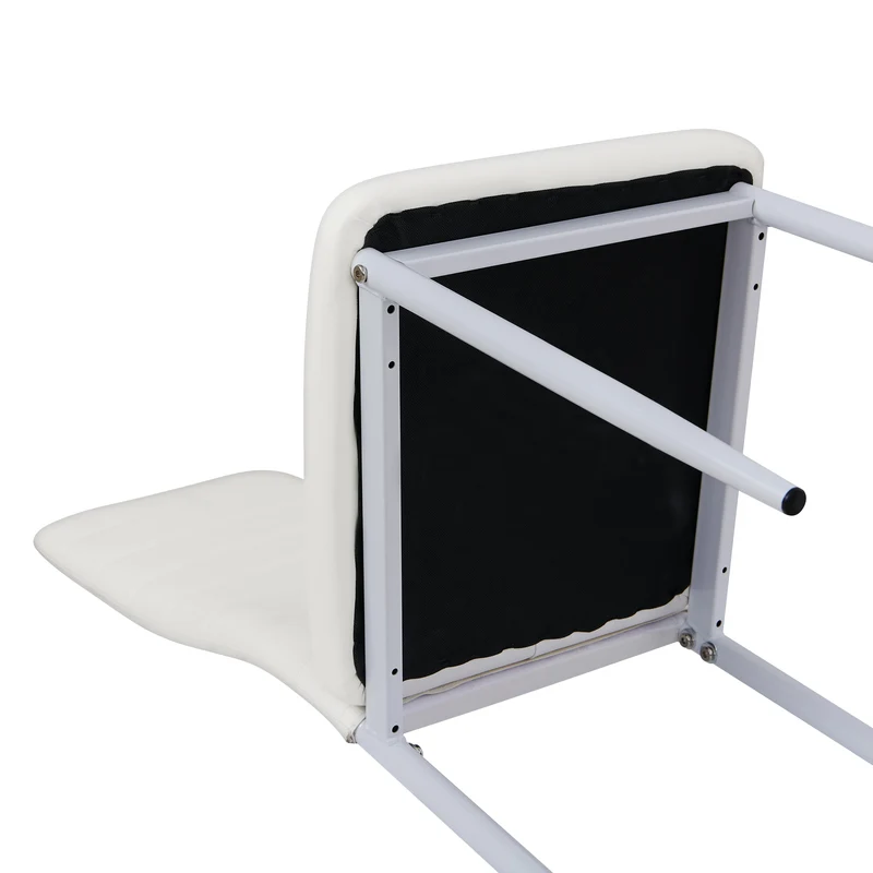 ANN Chaises de Salle à Manger en PVC Chaise de Cuisine Moderne Chaise Rembourrée Confortable - Noir/Blanc/Gris Foncé