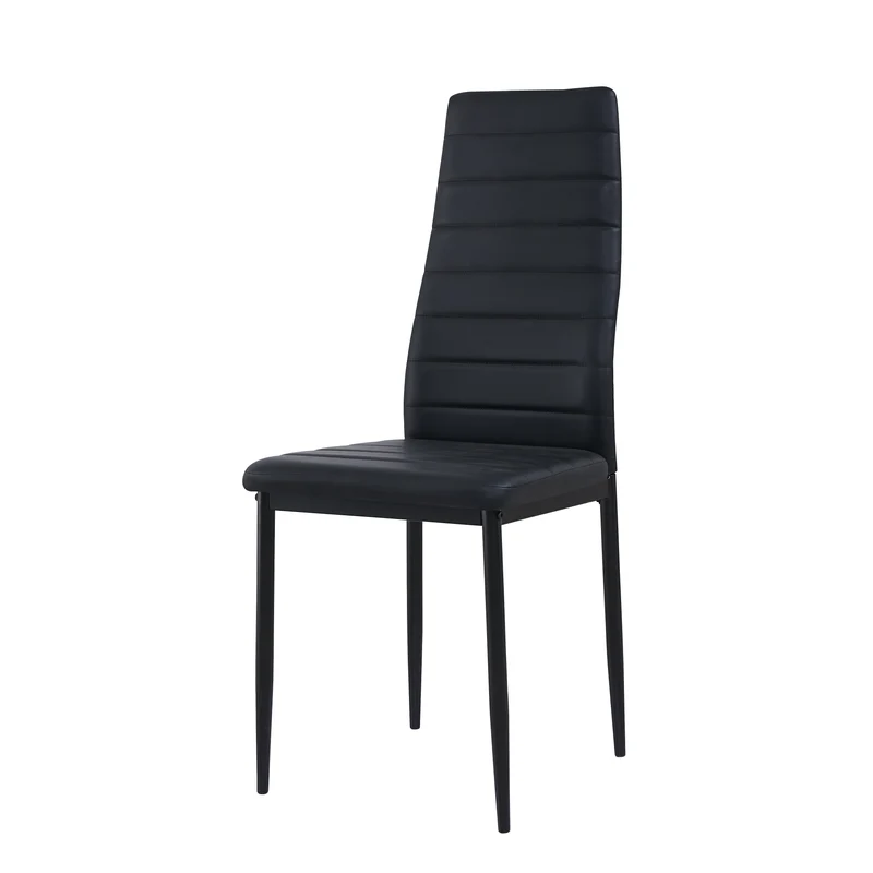 ANN Chaises de Salle à Manger en PVC Chaise de Cuisine Moderne Chaise Rembourrée Confortable - Noir/Blanc/Gris Foncé