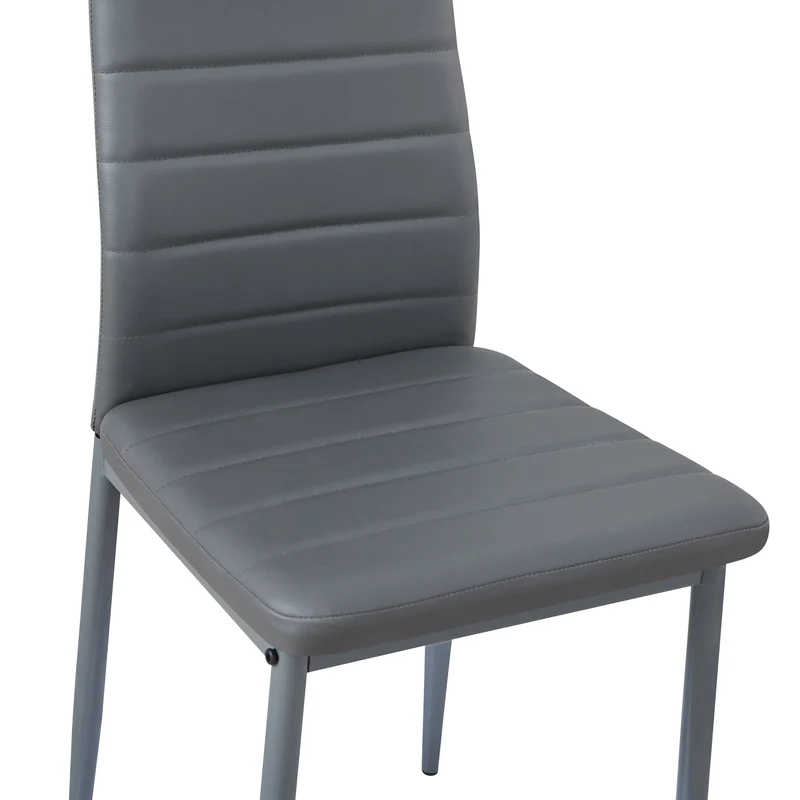 ANN Chaises de Salle à Manger en PVC Chaise de Cuisine Moderne Chaise Rembourrée Confortable - Noir/Blanc/Gris Foncé