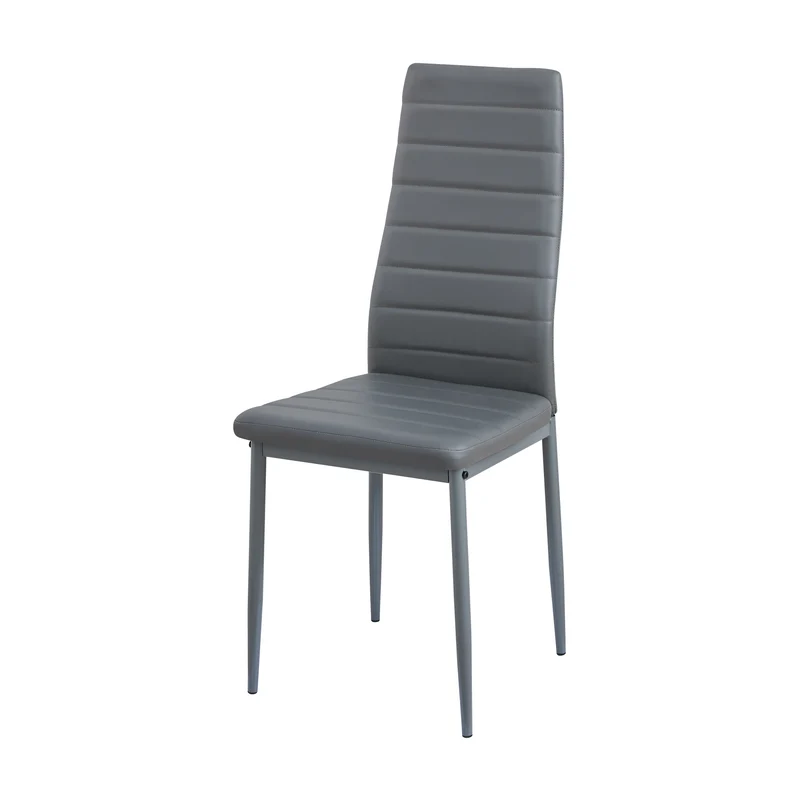 ANN Chaises de Salle à Manger en PVC Chaise de Cuisine Moderne Chaise Rembourrée Confortable - Noir/Blanc/Gris Foncé