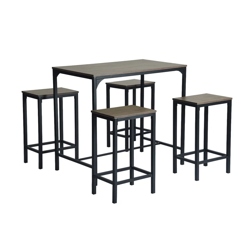 FAIRMAN Ensemble De Table De Bar Avec 1 Table Et 4 Chaises