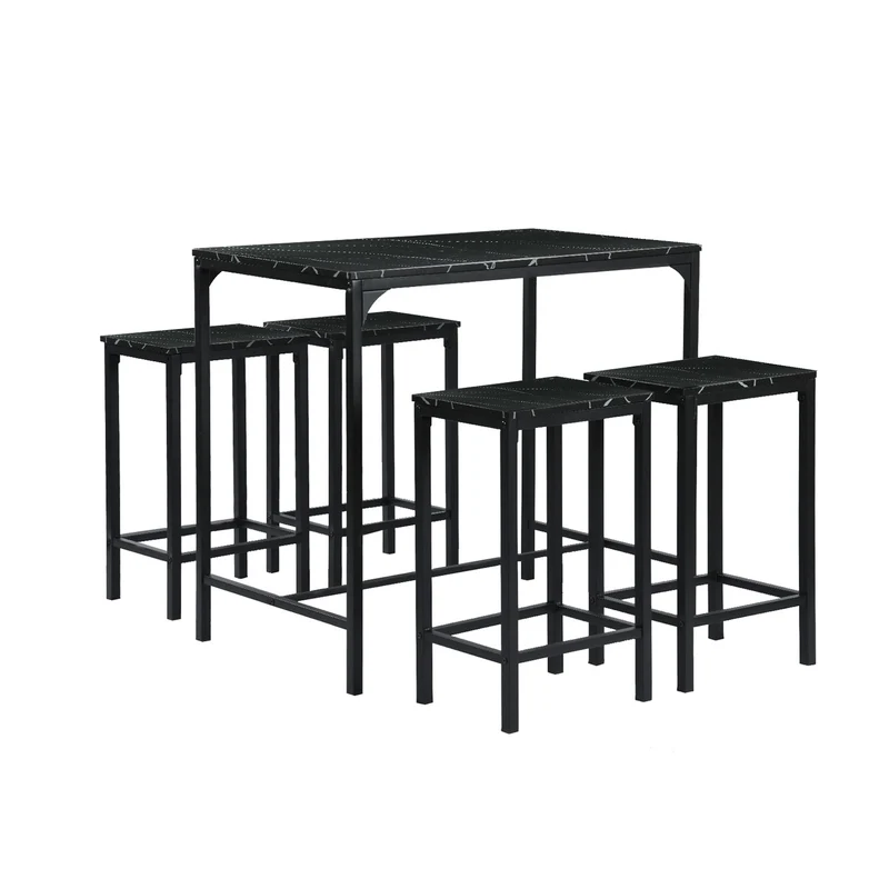 FAIRMAN Ensemble De Table De Bar Avec 1 Table Et 4 Chaises