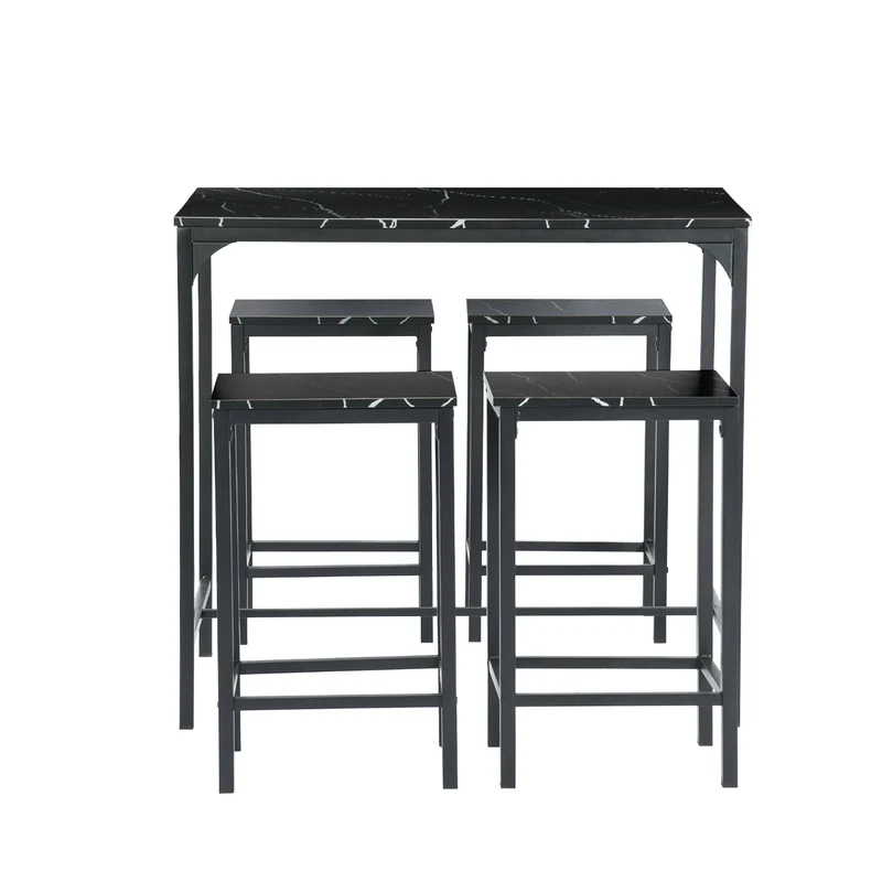 FAIRMAN Ensemble De Table De Bar Avec 1 Table Et 4 Chaises