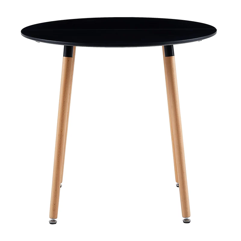 PEA Rond Table de salle à manger Table de cuisine Table de conférence de bureau moderne Table basse - Noir