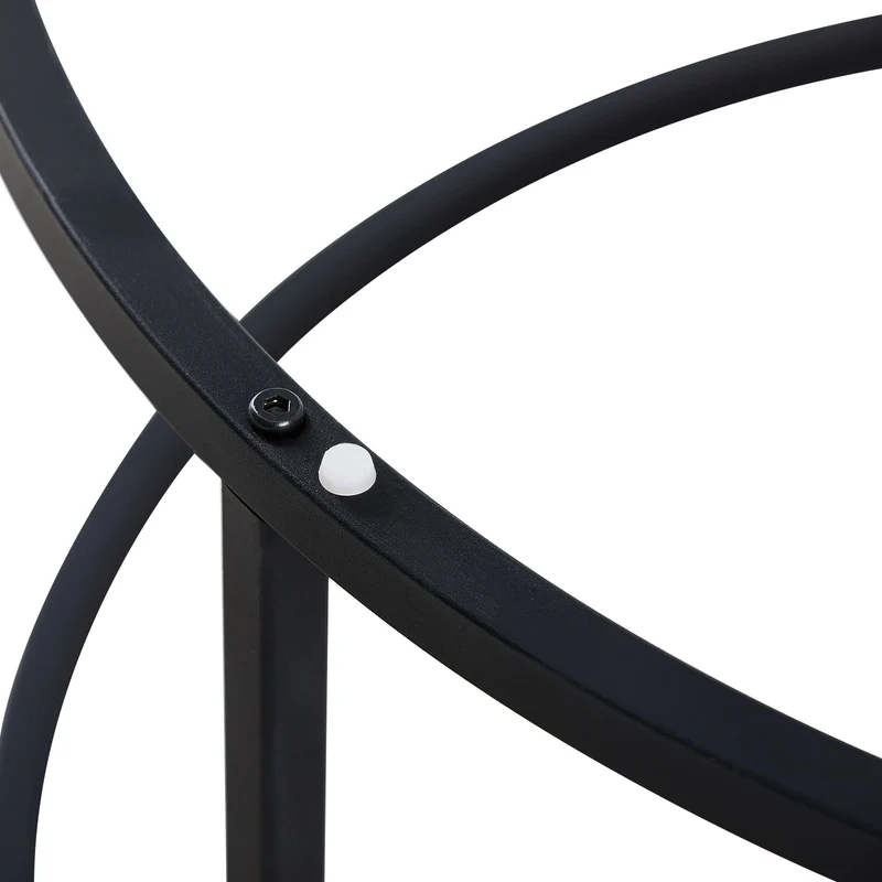 NAPLES Table Basse Ronde, Ensemble De 2, Cadre En Métal Robuste Et Verre Trempé (Doré Et Noir)