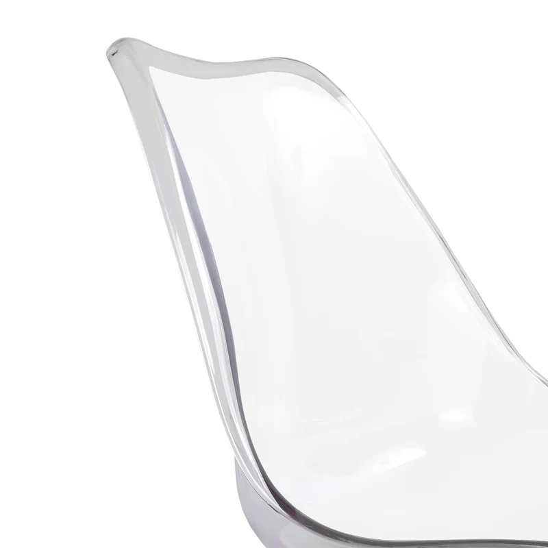 LUCCA Chaises de Salle à Manger Transparentes Coussin de Siège en Cuir PU et Pieds en Hêtre Massif - Noir/Blanc/Gris