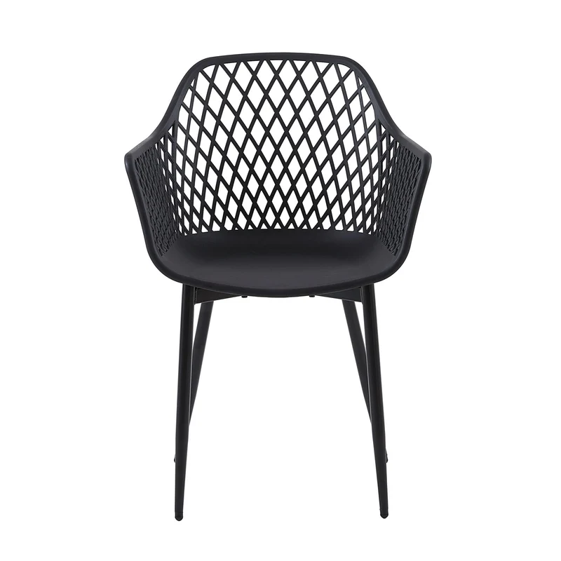 Chaises de salle à manger avec pieds en métal, chaise creuse au design rétro(Ensemble de 2/4) - Noir-ROME
