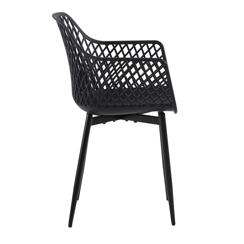 Chaises de salle à manger avec pieds en métal, chaise creuse au design rétro(Ensemble de 2/4) - Noir-ROME