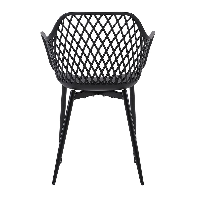Chaises de salle à manger avec pieds en métal, chaise creuse au design rétro(Ensemble de 2/4) - Noir-ROME