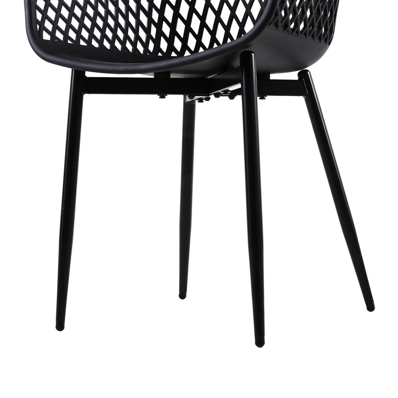 Chaises de salle à manger avec pieds en métal, chaise creuse au design rétro(Ensemble de 2/4) - Noir-ROME