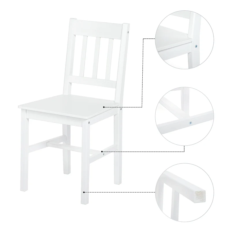 Ensemble Table à Manger et 2 Chaises 74*74*73cm - Blanc/Gris/Marron-LILAC