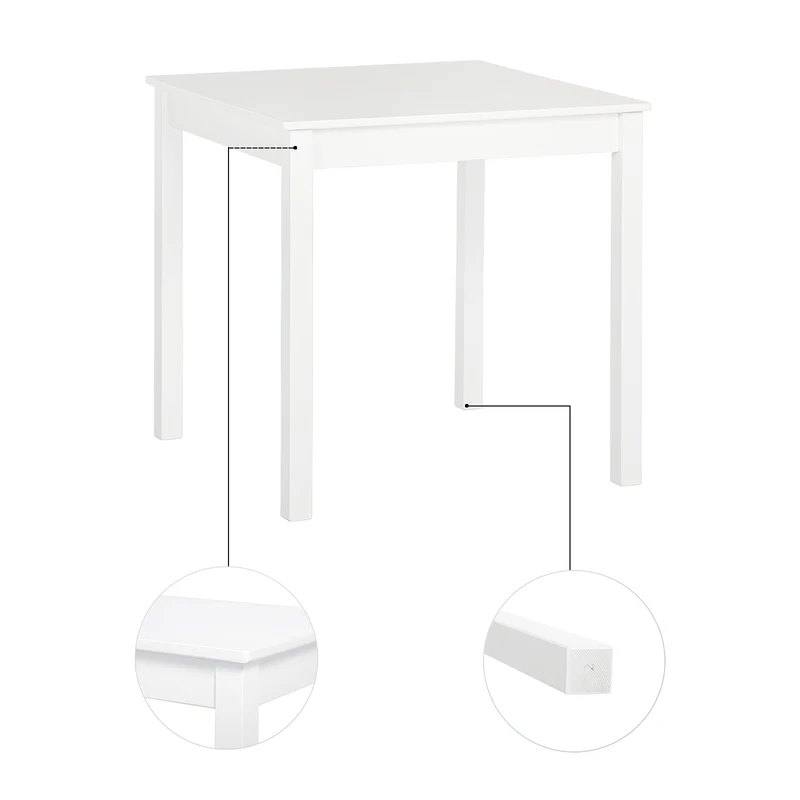 Ensemble Table à Manger et 2 Chaises 74*74*73cm - Blanc/Gris/Marron-LILAC
