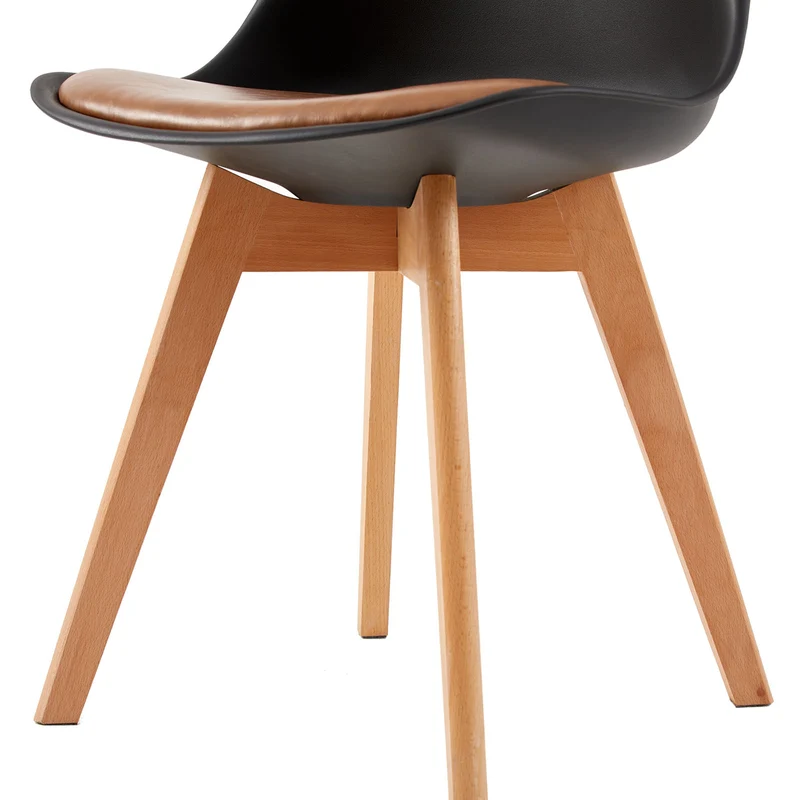 Chaise de salle à manger avec pied en hêtre - Marron-TULIP PP