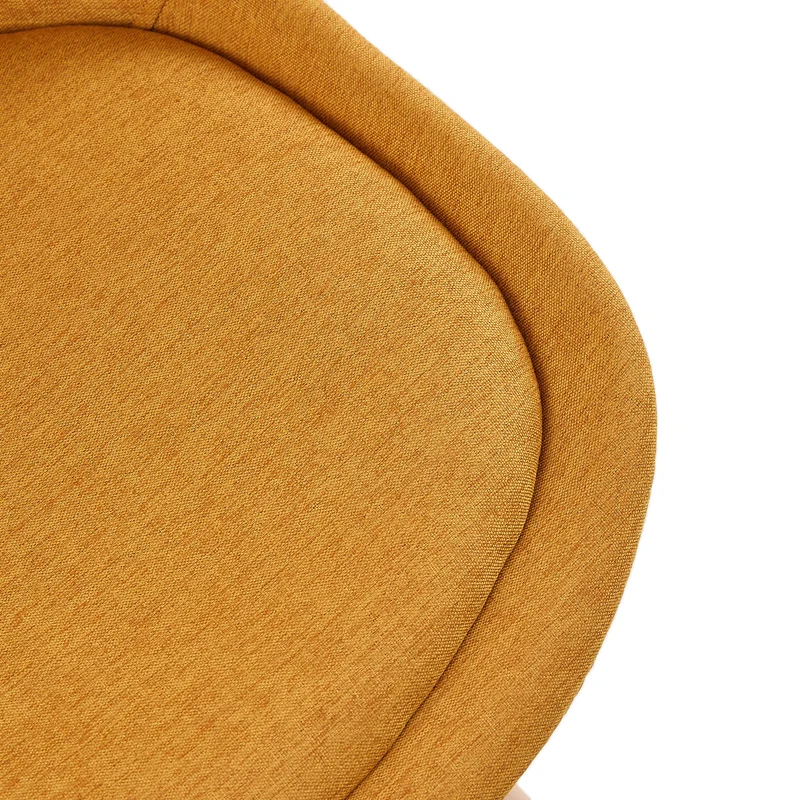 TULIP Tissu Chaise de salle à manger avec pied en hêtre - Gris/Jaune