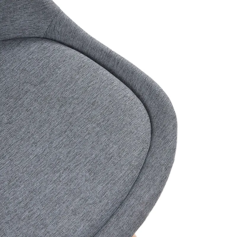 TULIP Tissu Chaise de salle à manger avec pied en hêtre - Gris/Jaune