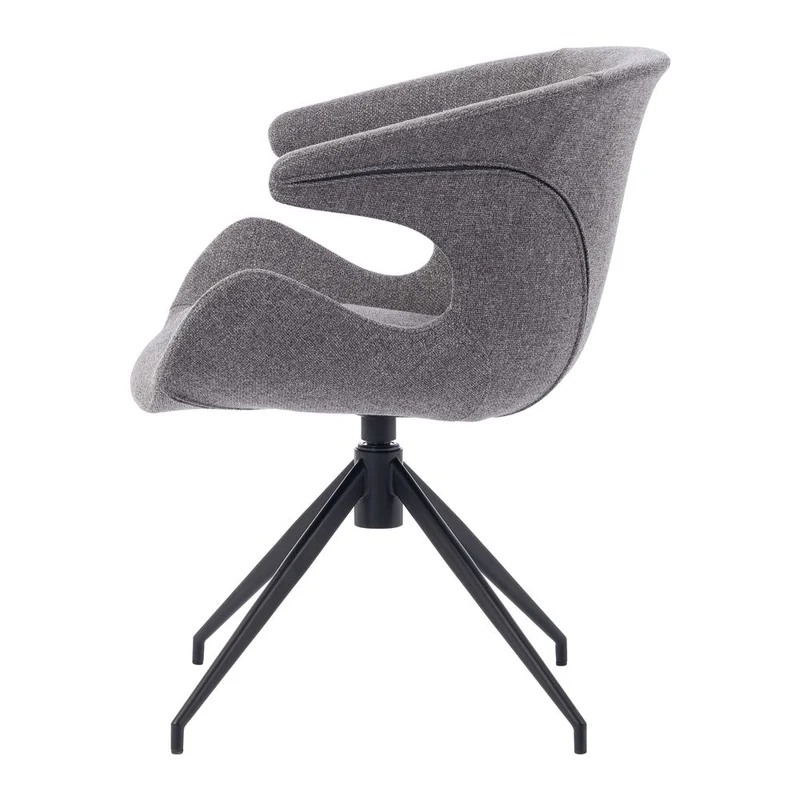 Chaise repas accoudoir tissu gris foncé