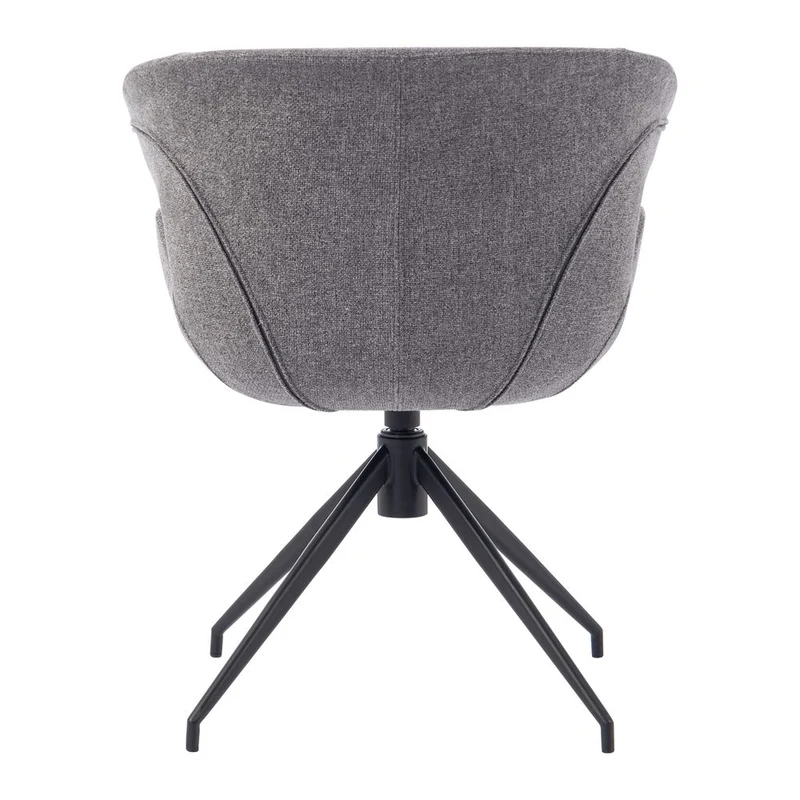 Chaise repas accoudoir tissu gris foncé