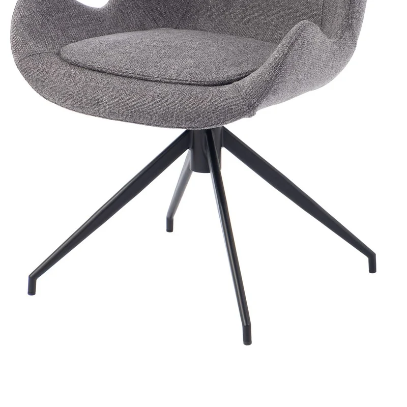 Chaise repas accoudoir tissu gris foncé