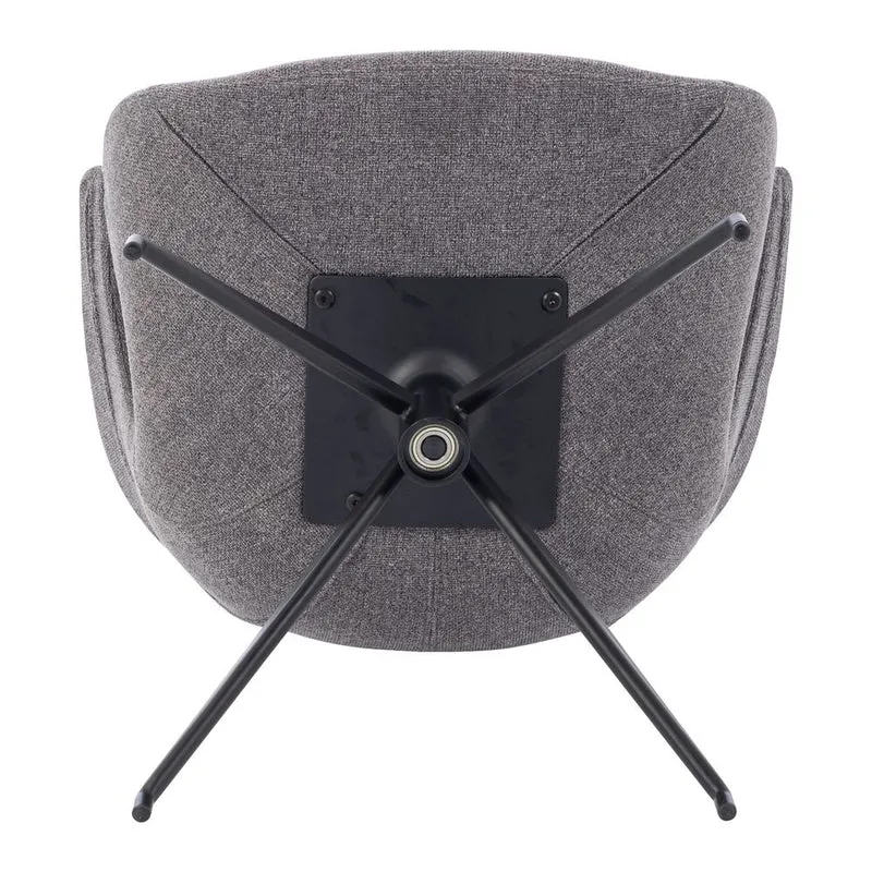 Chaise repas accoudoir tissu gris foncé