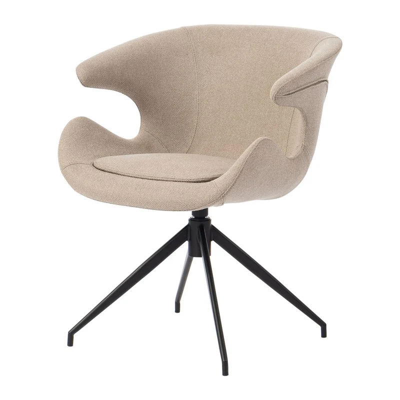 Chaise repas accoudoir tissu gris clair