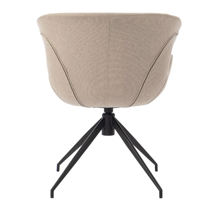 Chaise repas accoudoir tissu gris clair