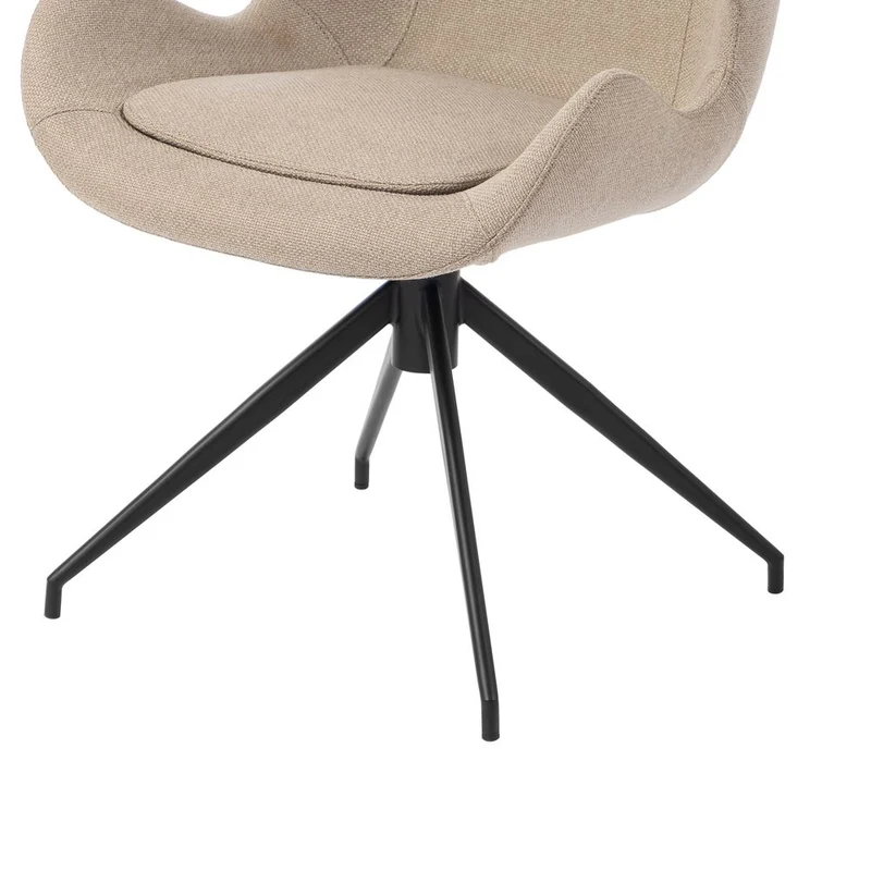 Chaise repas accoudoir tissu gris clair