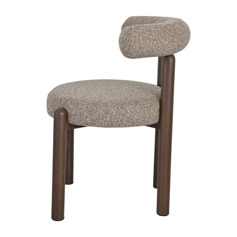 Chaise repas bouclette rase marron clair