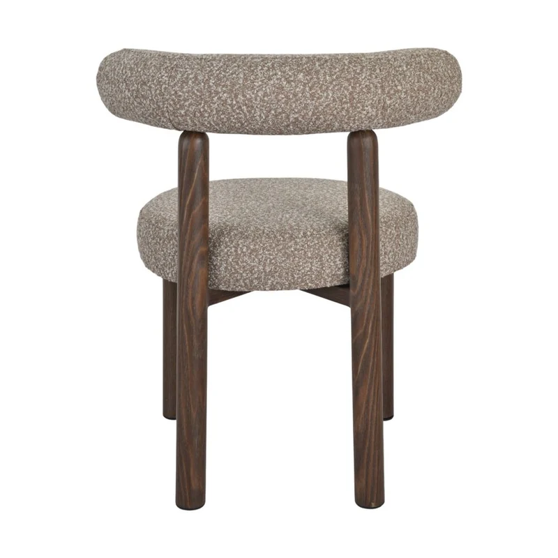 Chaise repas bouclette rase marron clair