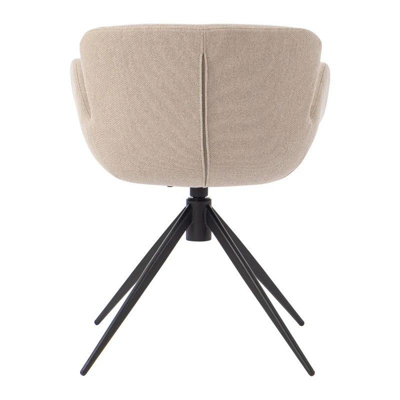 Chaise repas accoudoir tissu gris beige